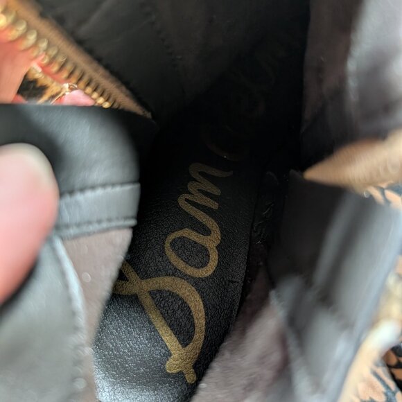 Like NEW Sam Edelman Walden Leopard-Print Cow Hair Booties Size 6 - Picture 14 of 17